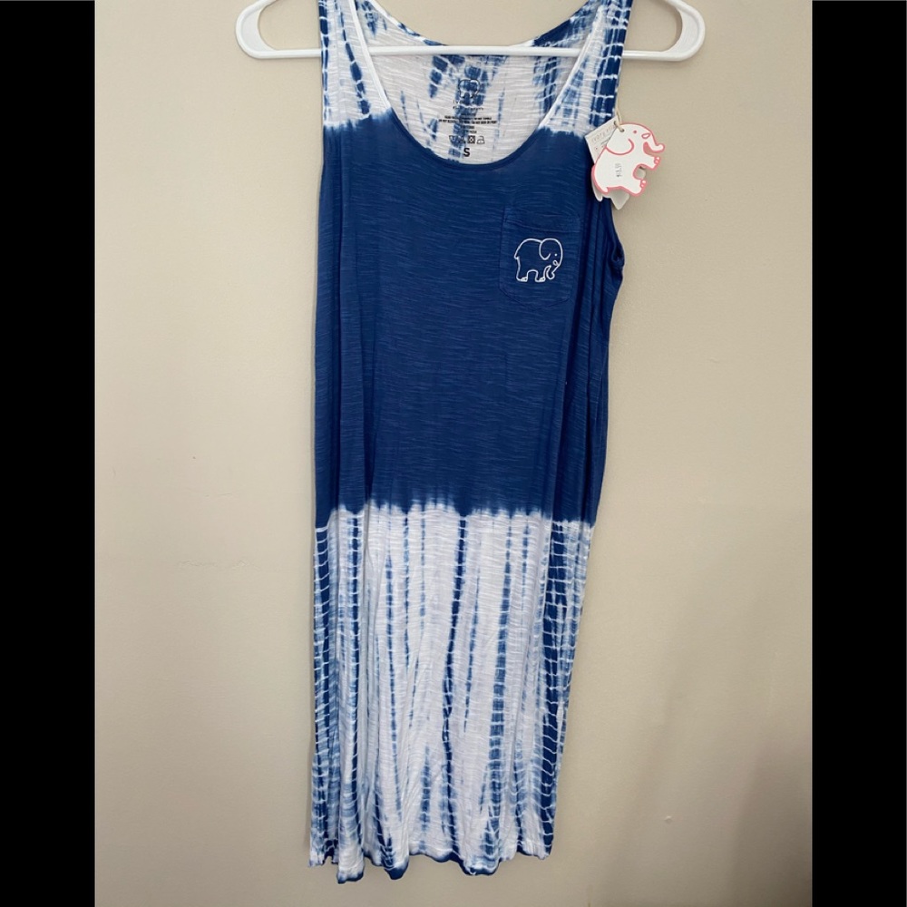 NEW Ivory Ella Beach Dress Tie Dye Blue Size S